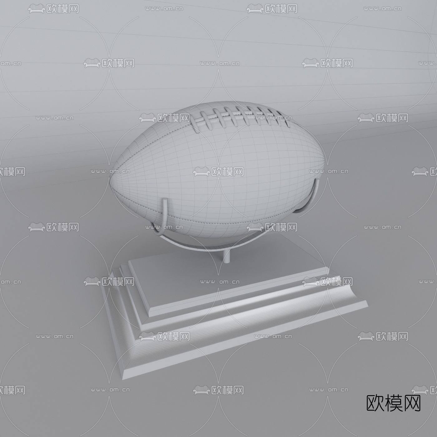 现代橄榄球摆件免费3d模型下载（渲染图3）