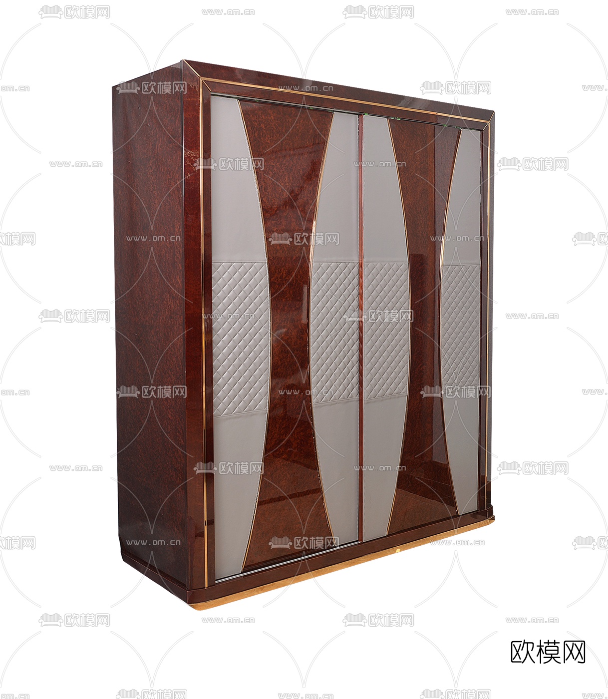 后现代实木衣柜3d模型