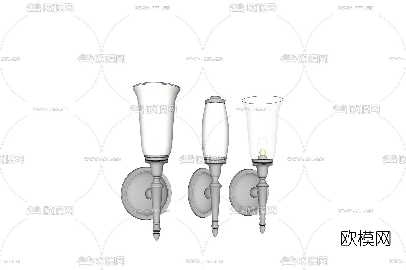 简欧金属壁灯免费su模型下载