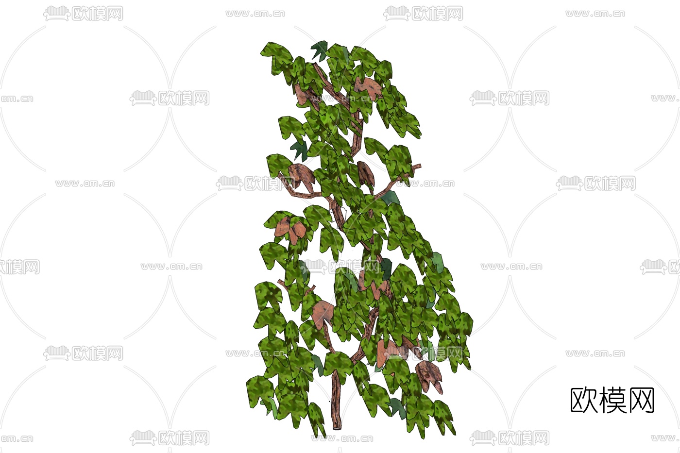 现代爬山虎藤蔓免费su模型下载