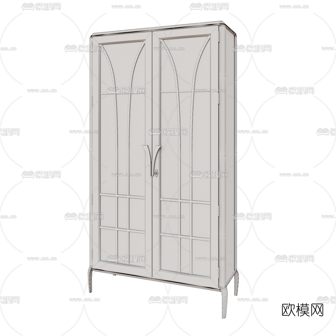 北欧双开门衣柜免费3d模型下载（渲染图3）