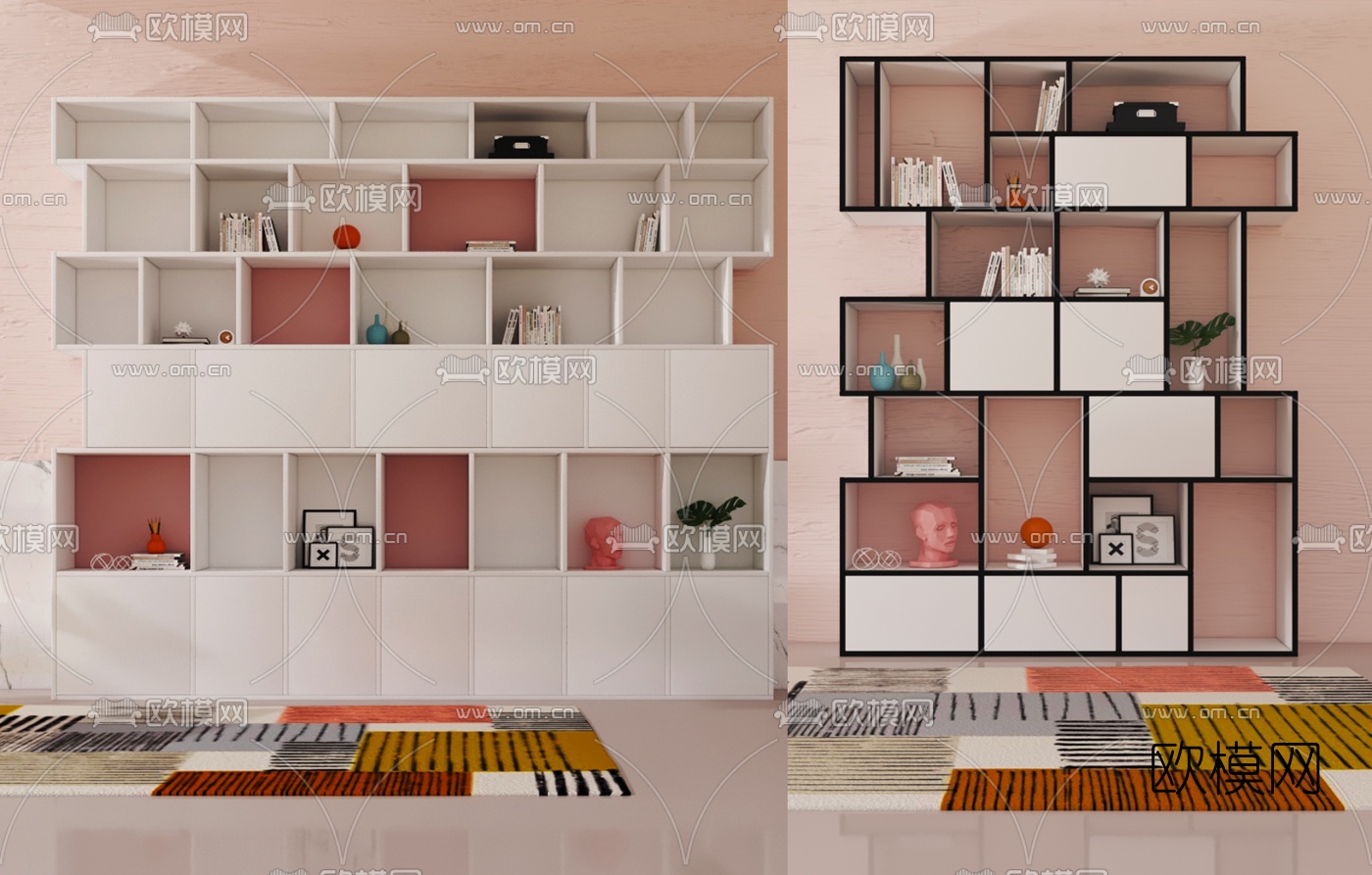 北欧烤漆装饰柜3d模型下载（渲染图2）