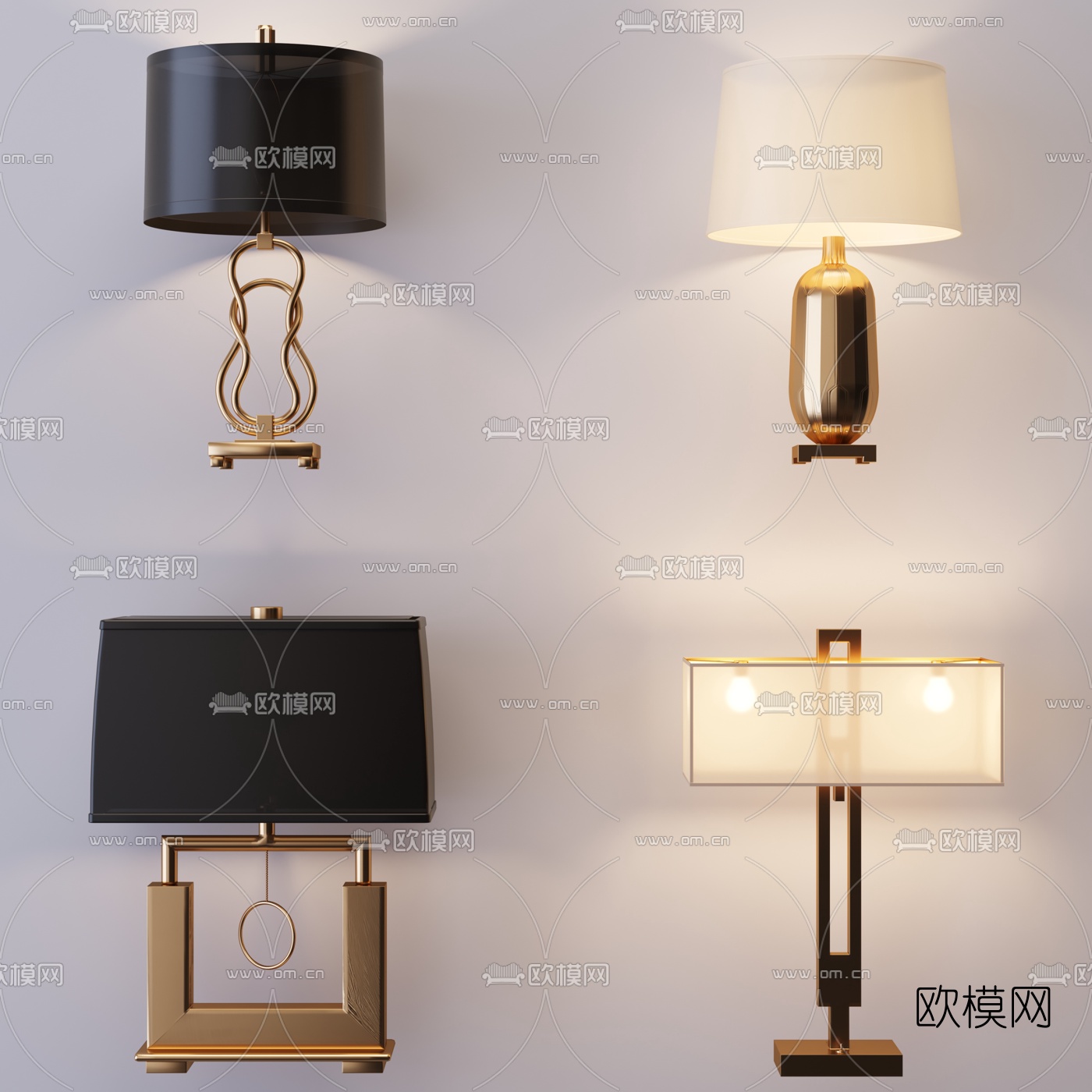 现代金属个性台灯3d模型下载