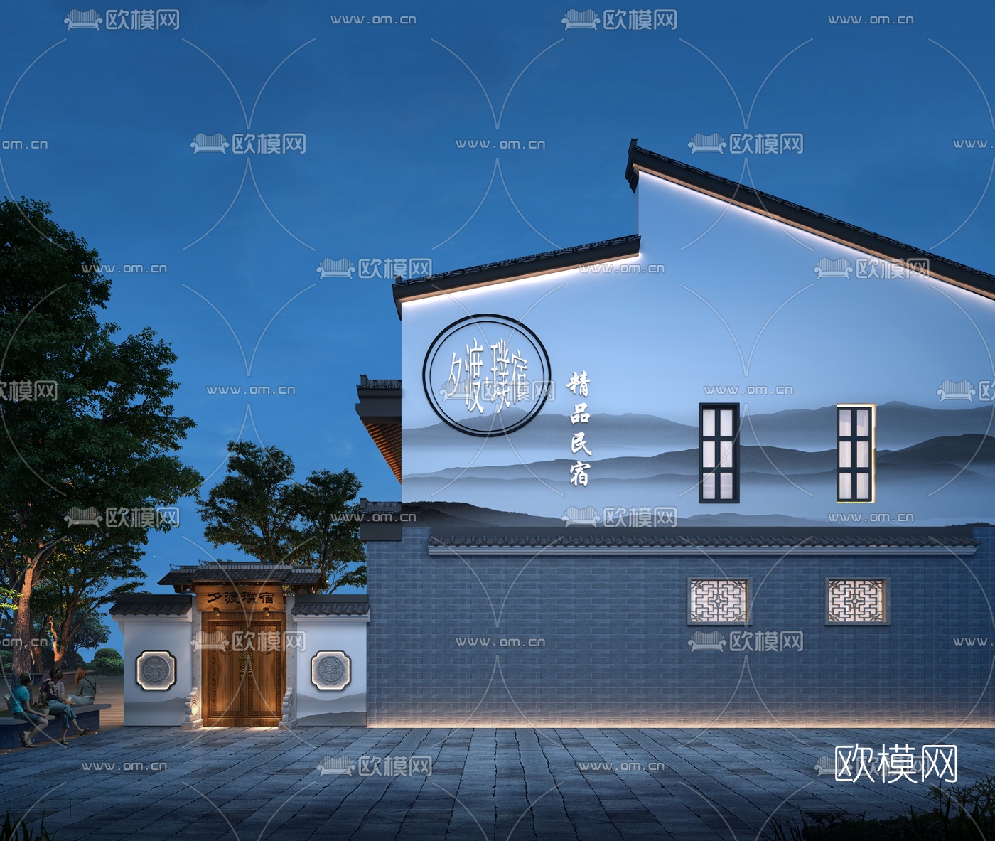 中式古建筑门面3d模型