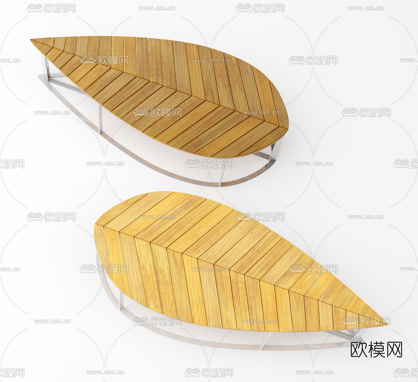 自然风叶子户外椅3d模型下载（渲染图1）