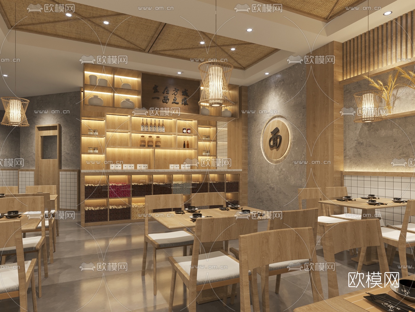 现代快餐店免费3d模型下载（渲染图2）