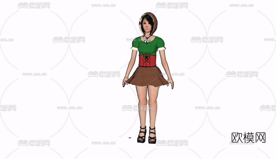 现代女性人物免费su模型下载
