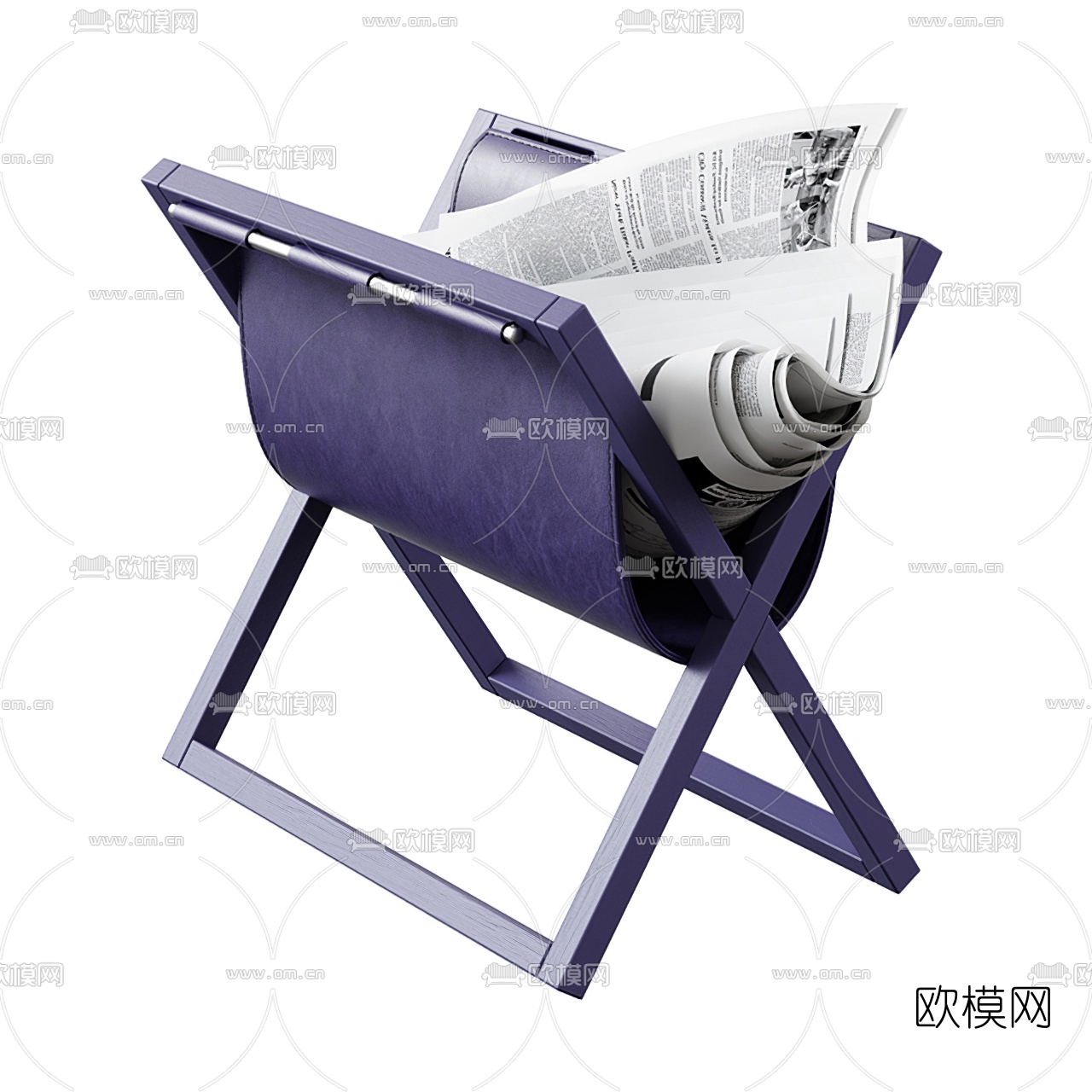 现代皮革报夹3d模型下载