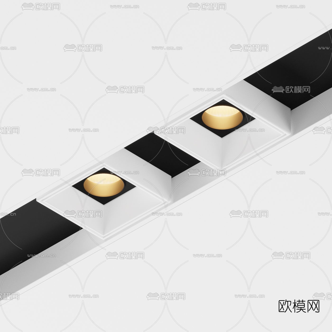 现代轨道筒灯射灯3d模型