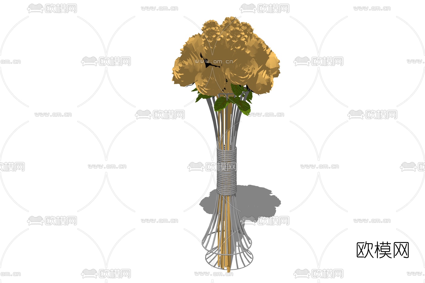 现代花瓶花卉免费su模型下载