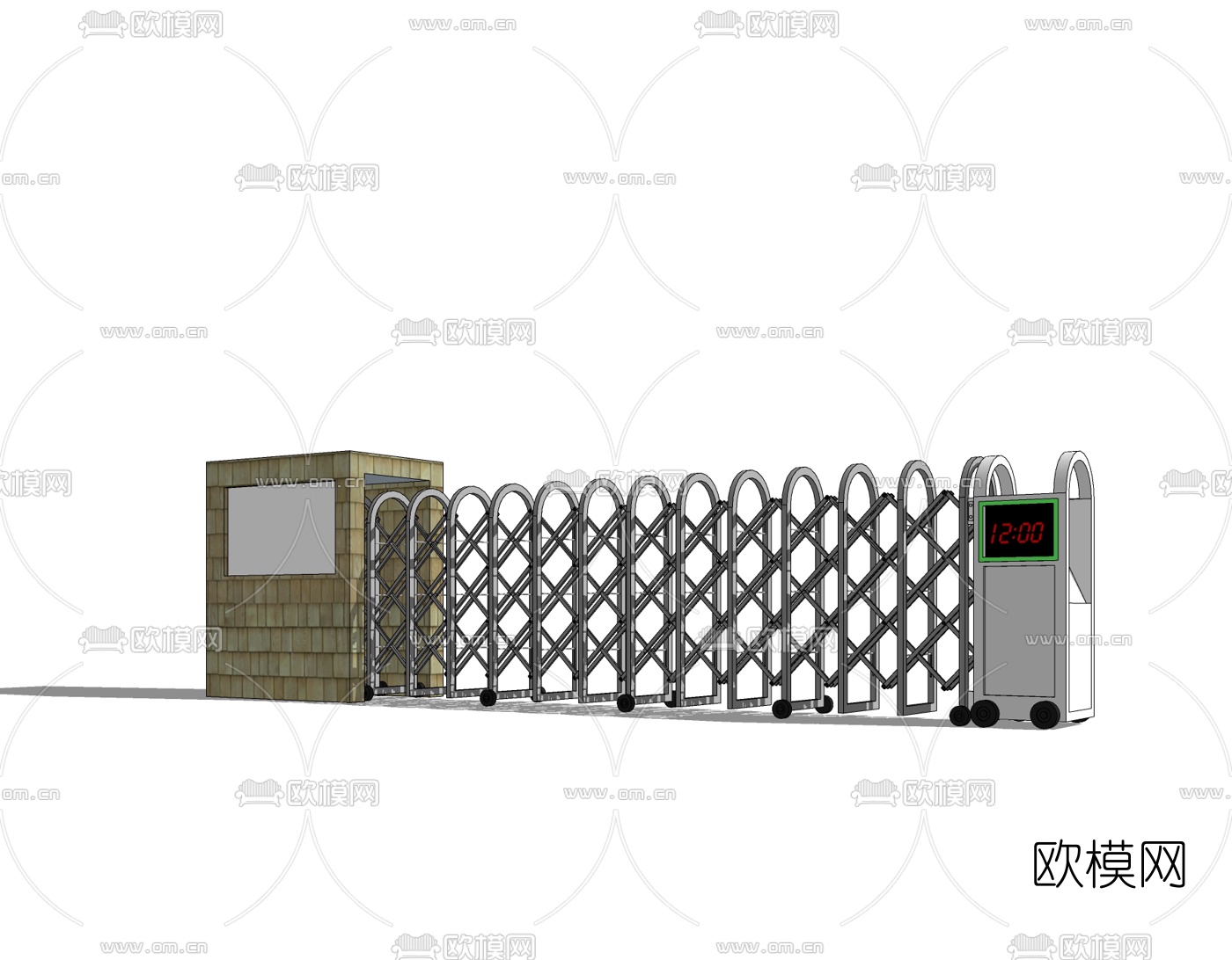 现代自动伸缩门免费su模型下载