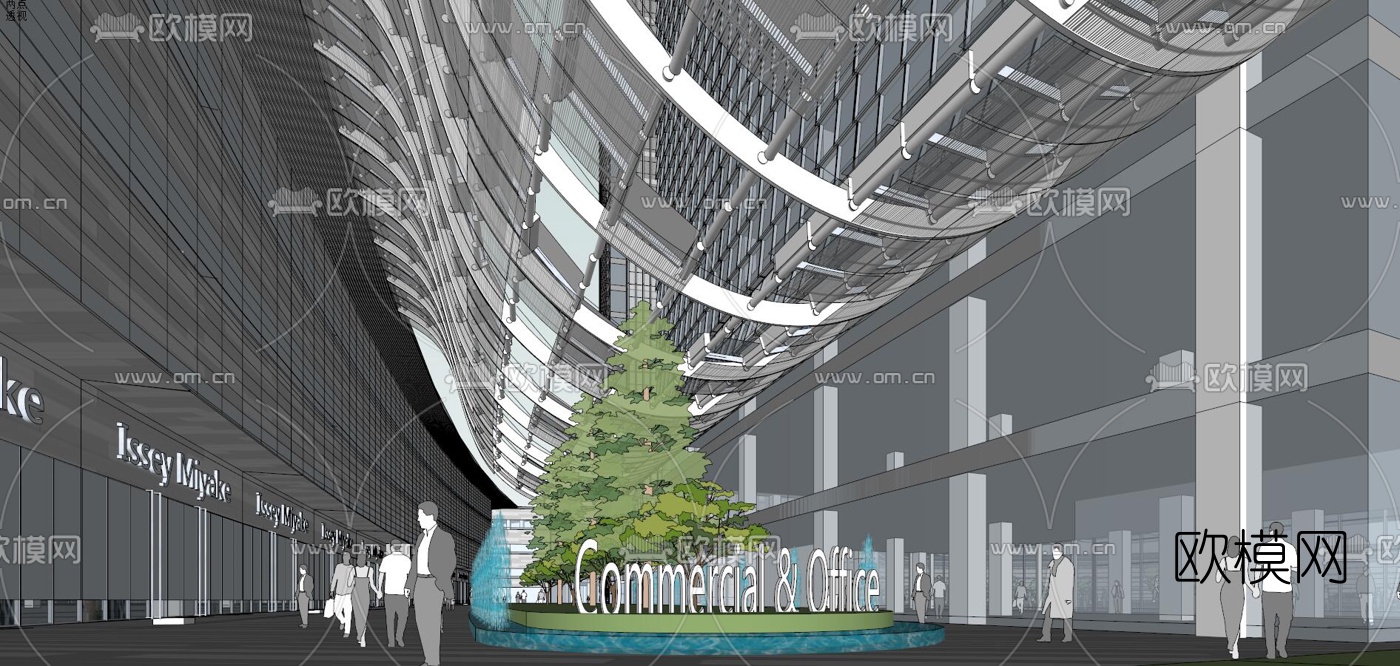 现代会展中心su模型下载（渲染图9）