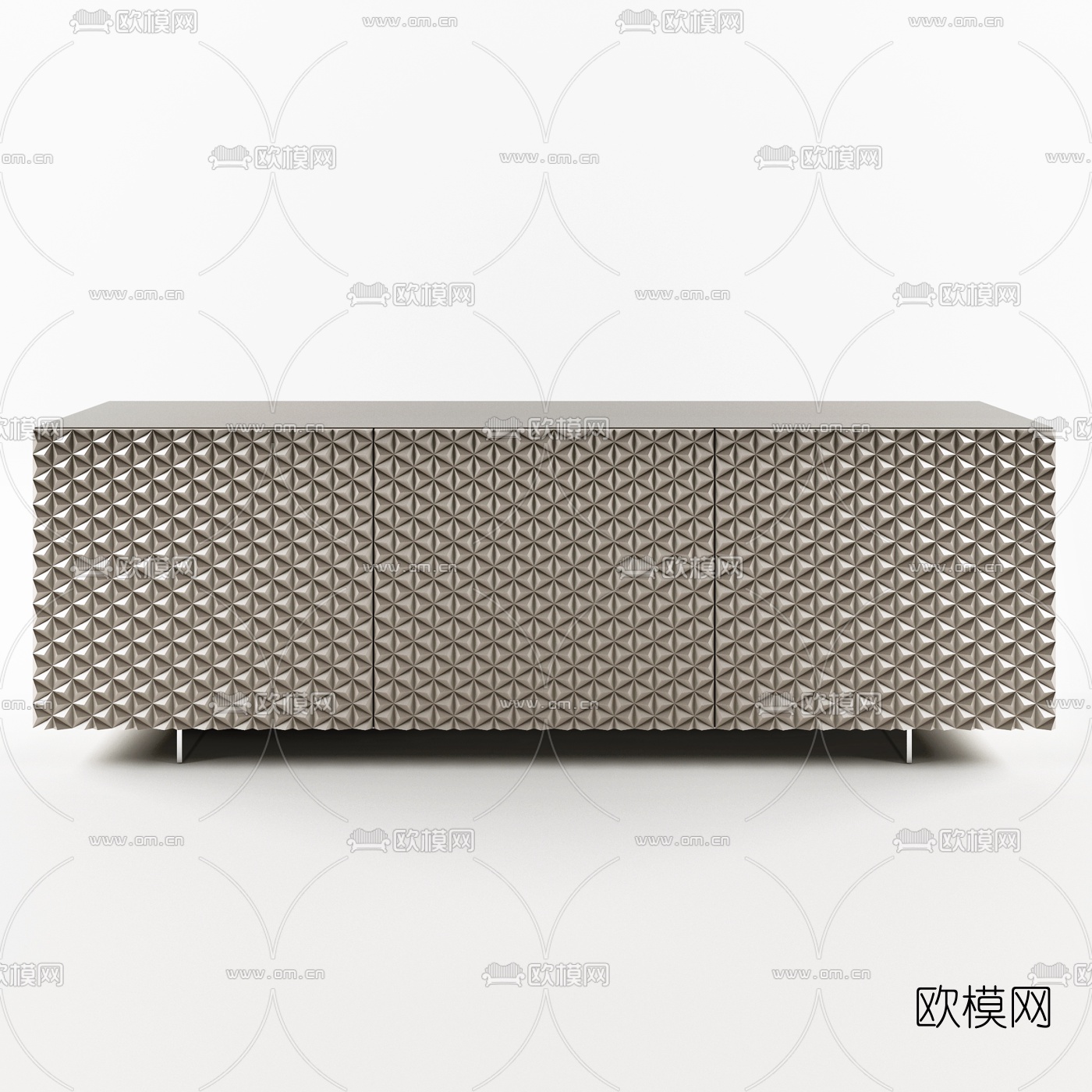 现代金属电视柜3d模型