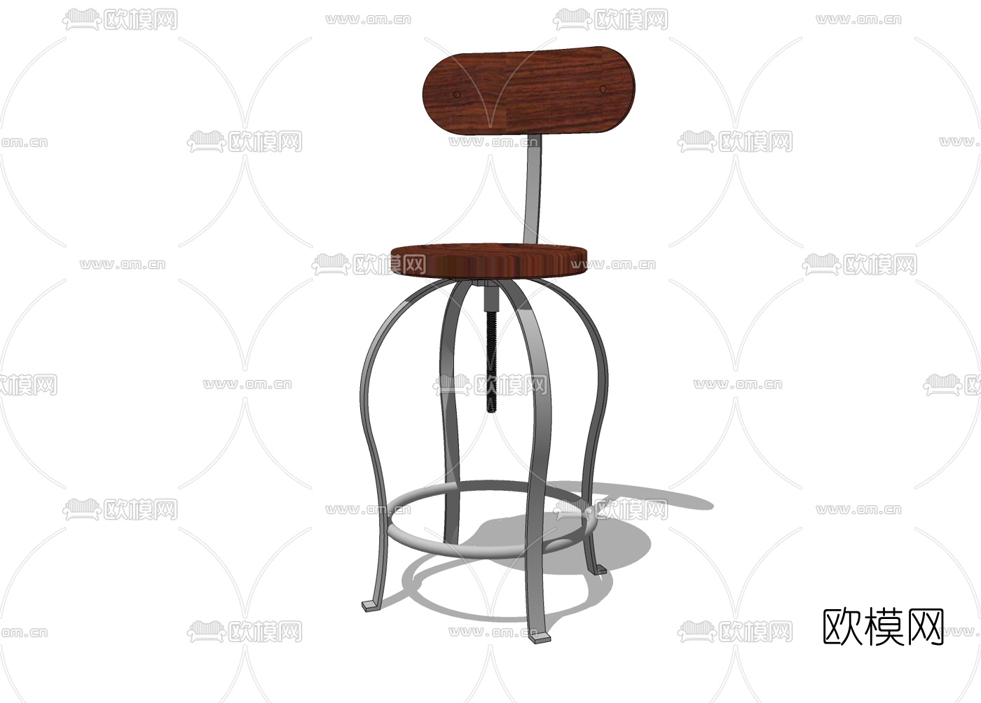 欧式铁艺吧台椅免费su模型下载