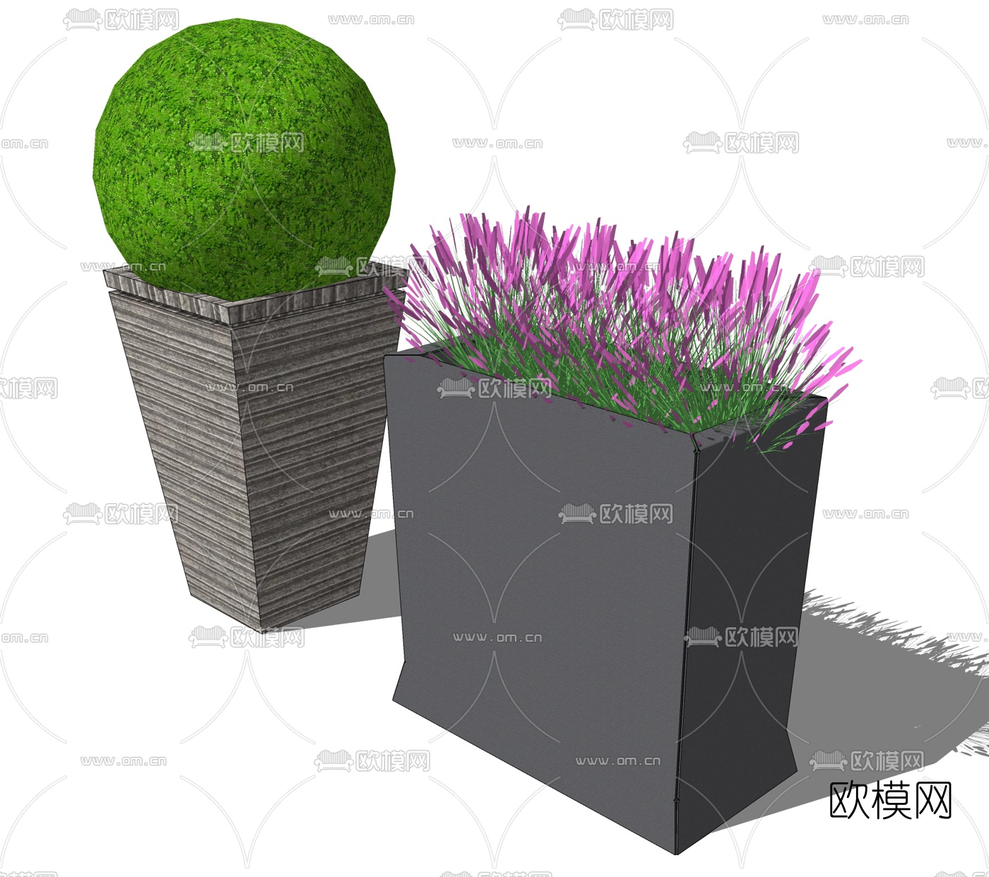 现代花箱免费su模型下载