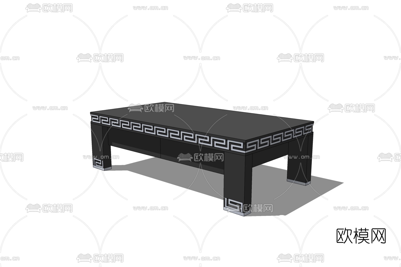 新中式实木茶几免费su模型下载