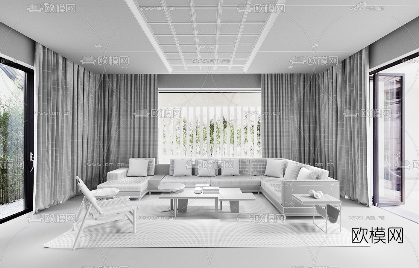HCL林志豪设计 现代客厅沙发组合3d模型