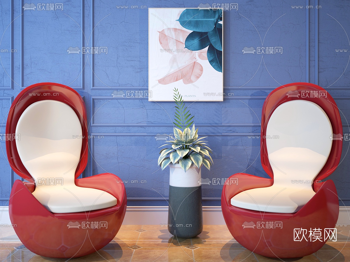 后现代烤漆休闲沙发3d模型下载