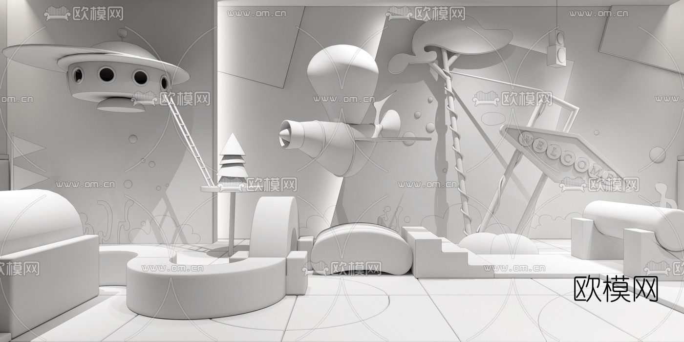 现代儿童活动中心3d模型