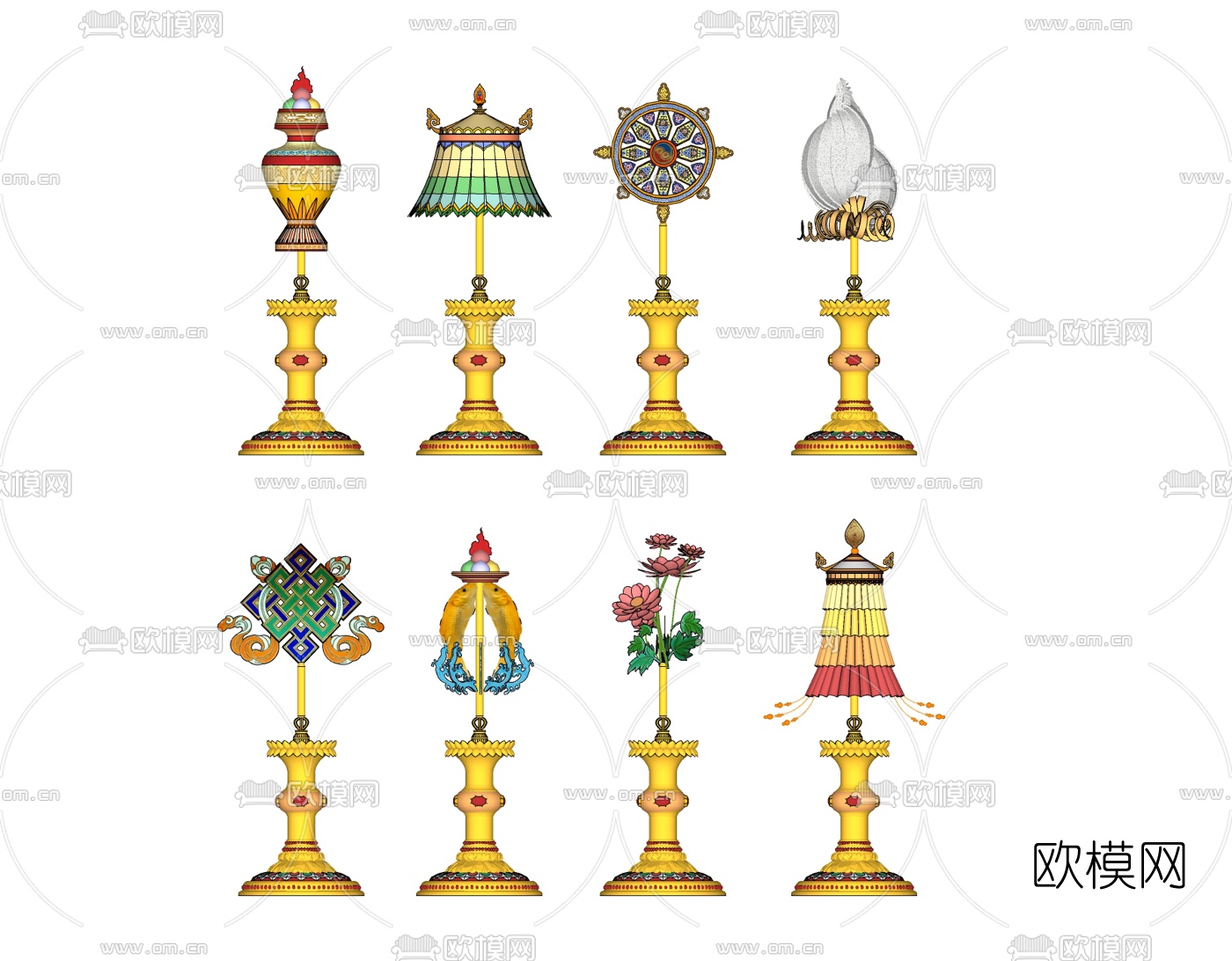 东南亚风格佛教法器免费su模型下载