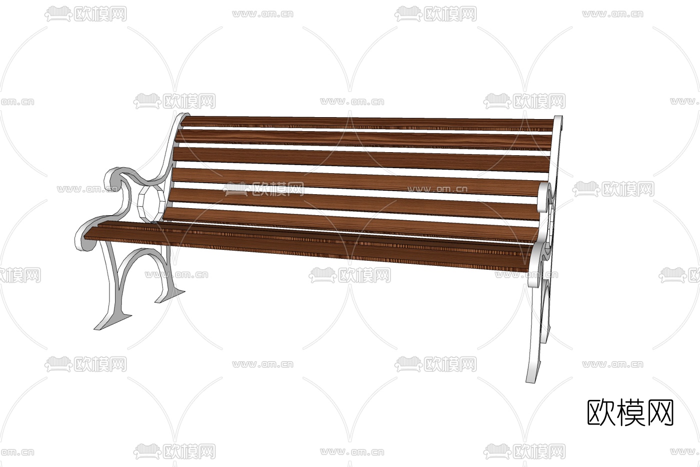 现代公园长椅免费su模型下载