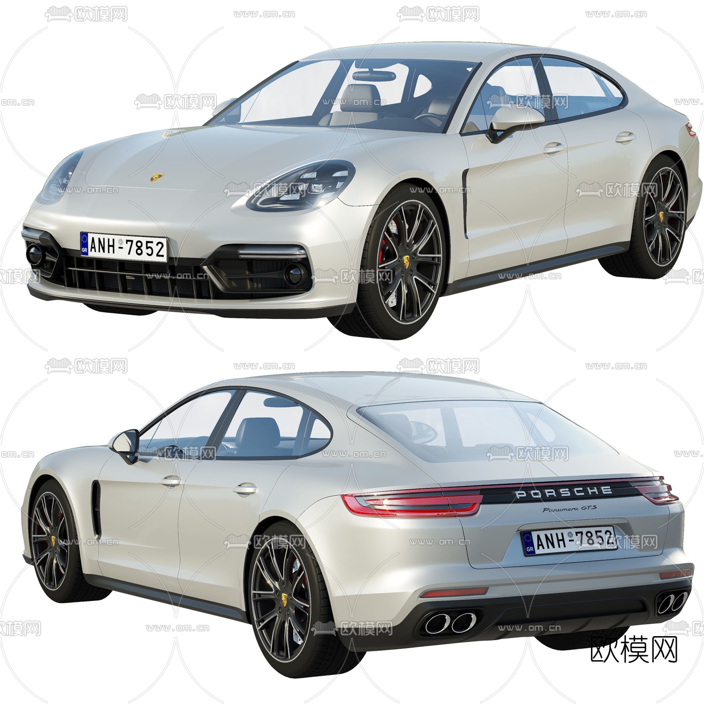 现代保时捷跑车3d模型下载（渲染图3）