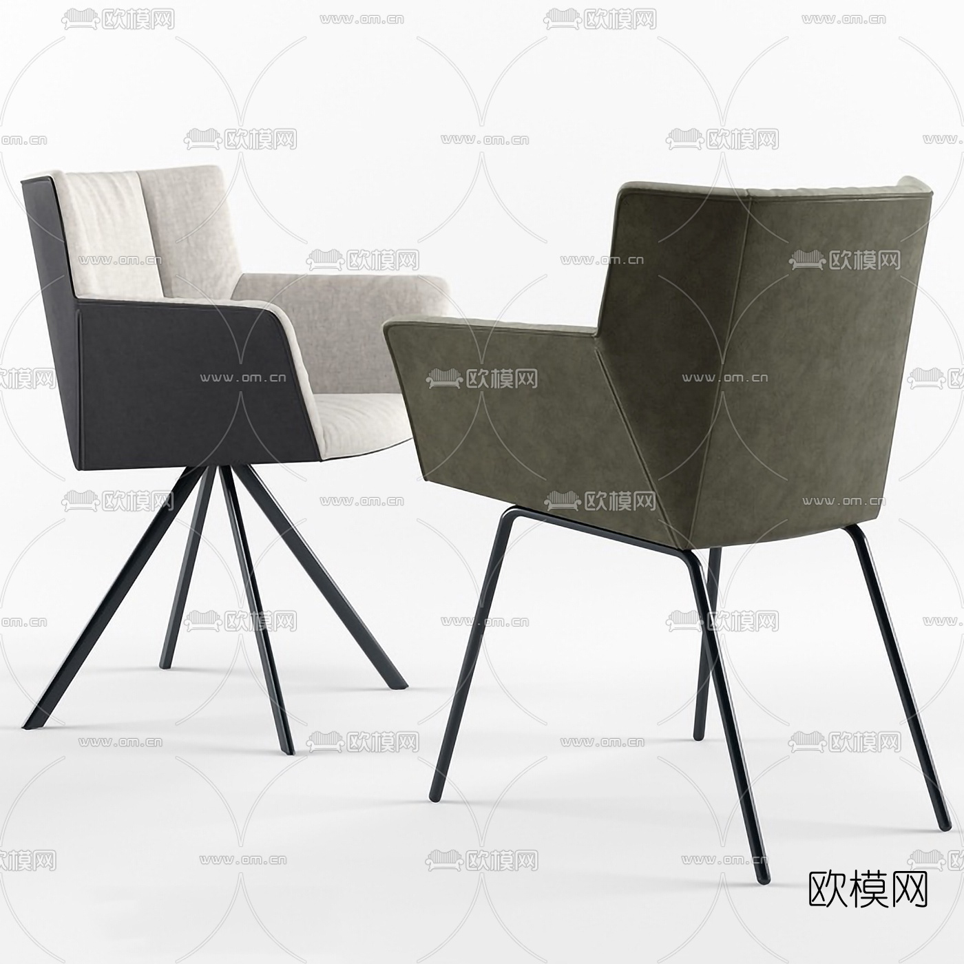 现代布艺单椅3d模型