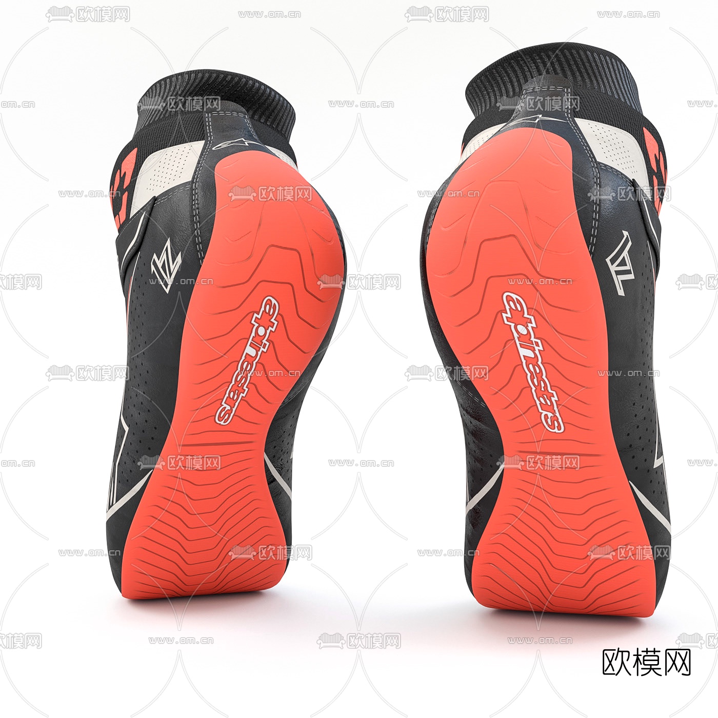 现代展示用赛车鞋组合3d模型下载（渲染图4）