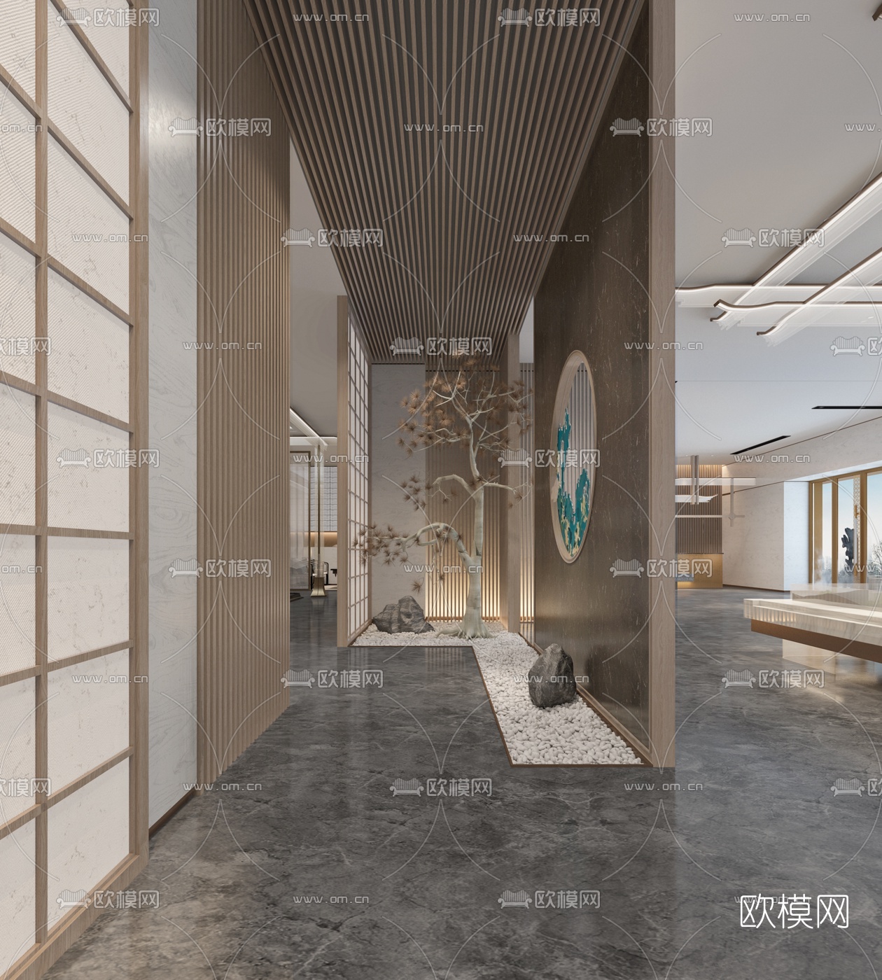 新中式售楼处3d模型