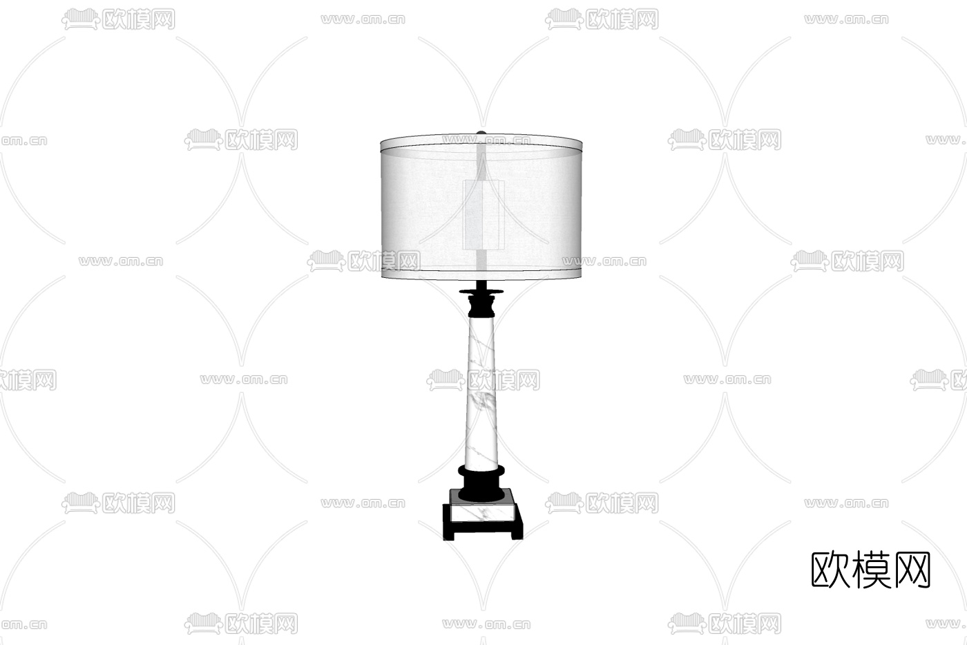 新中式轻奢台灯免费su模型下载