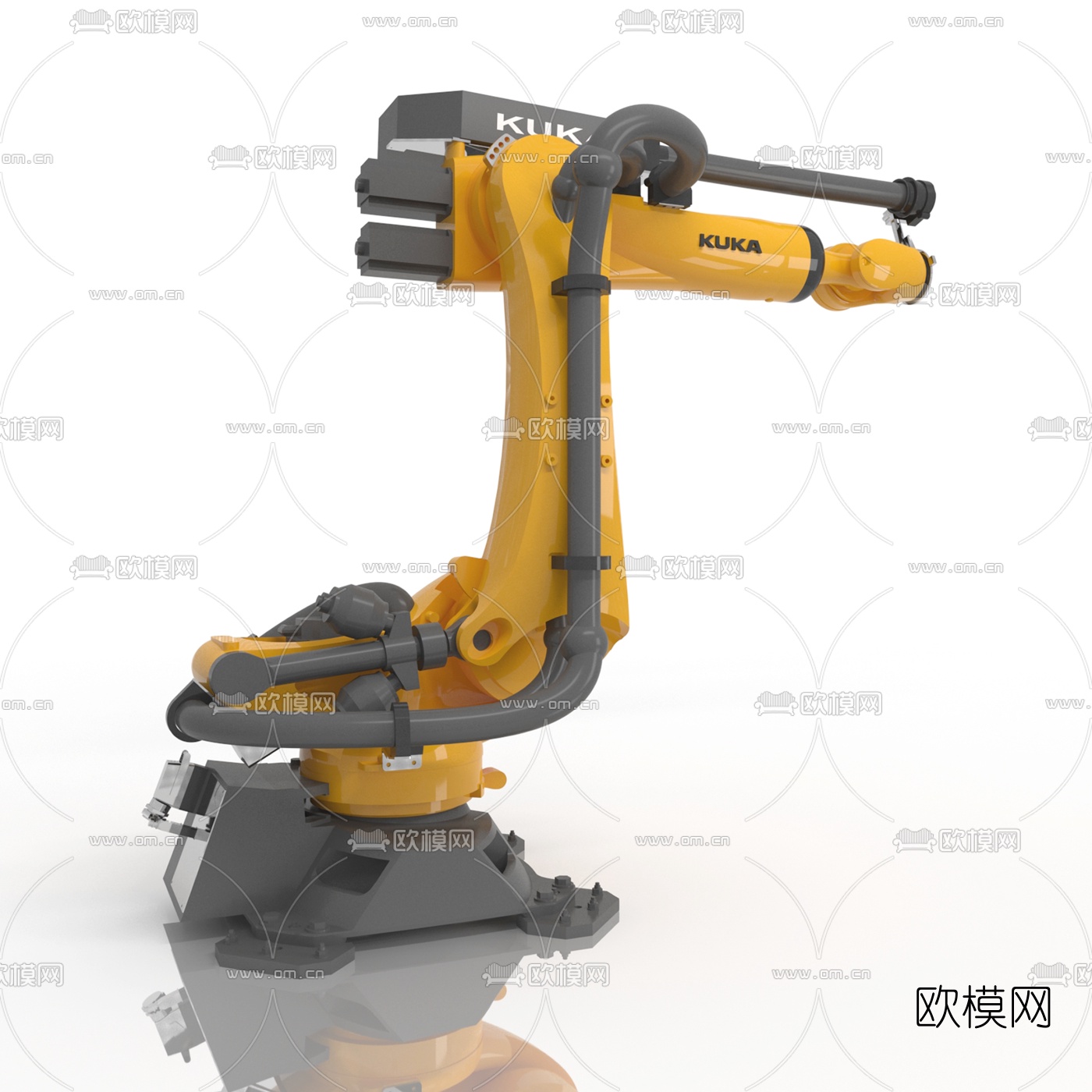 工业风三轴机械手臂3d模型下载（渲染图1）