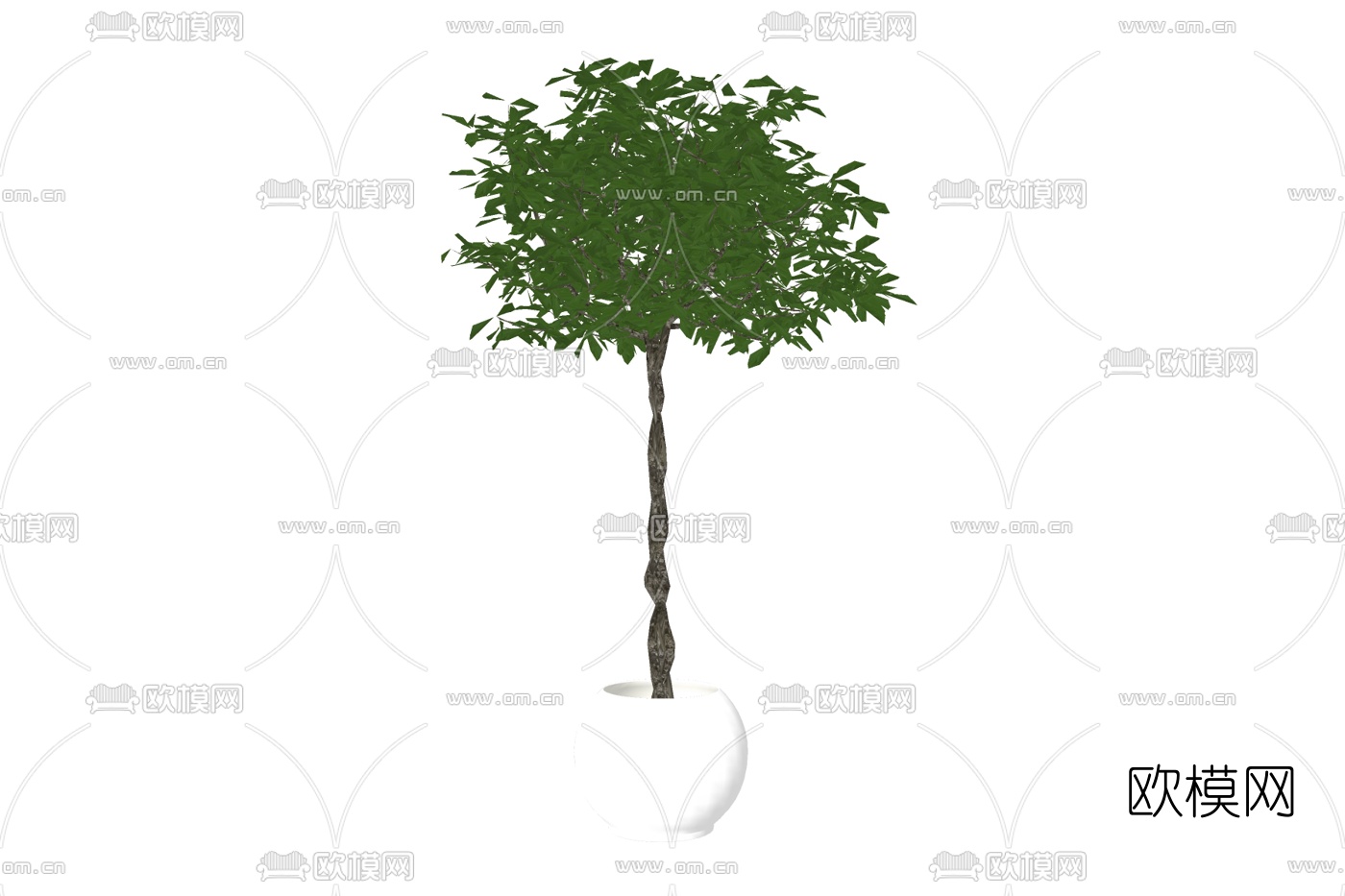 现代绿植盆栽免费su模型