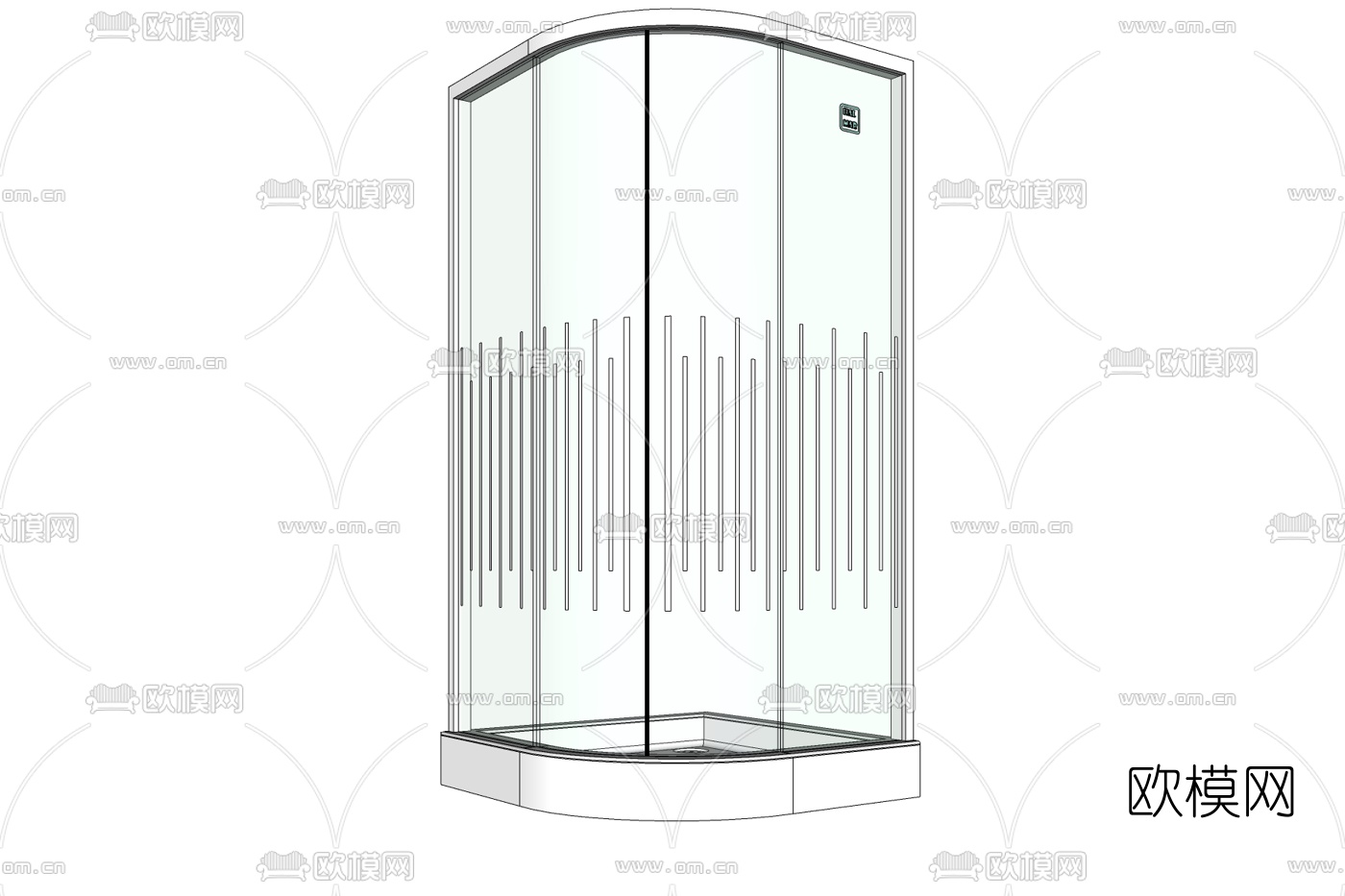 现代玻璃淋浴房免费su模型下载