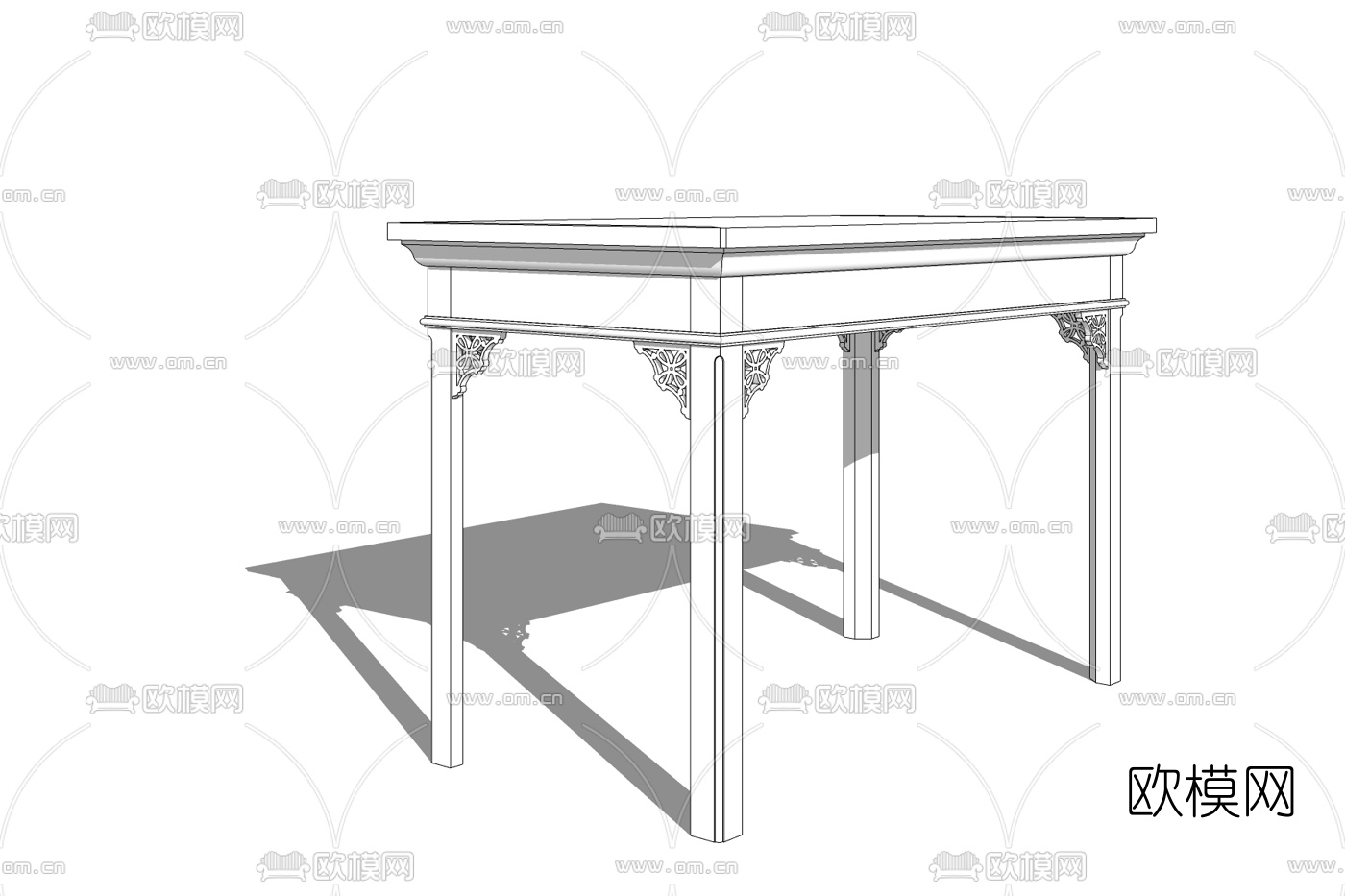 欧式实木端景台免费su模型下载