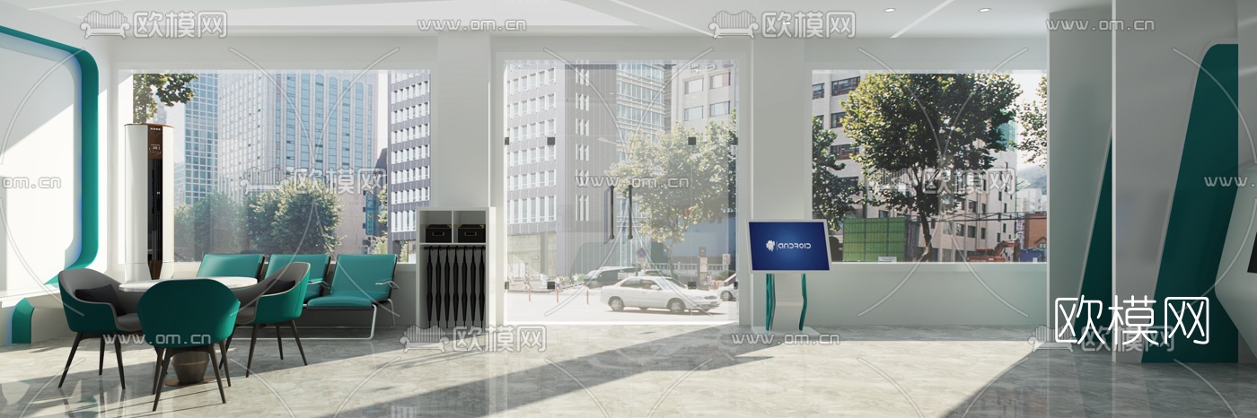 现代国家电网接待区3d模型下载（渲染图5）