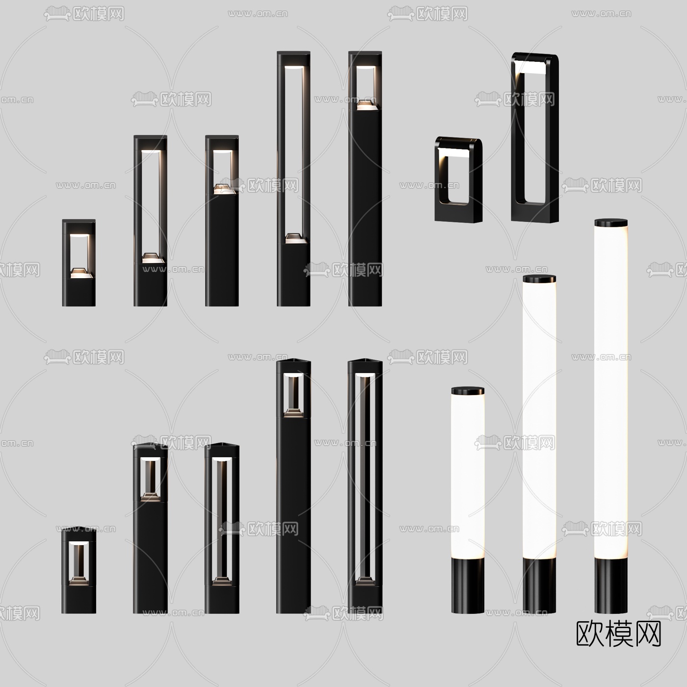现代路灯草坪灯3d模型