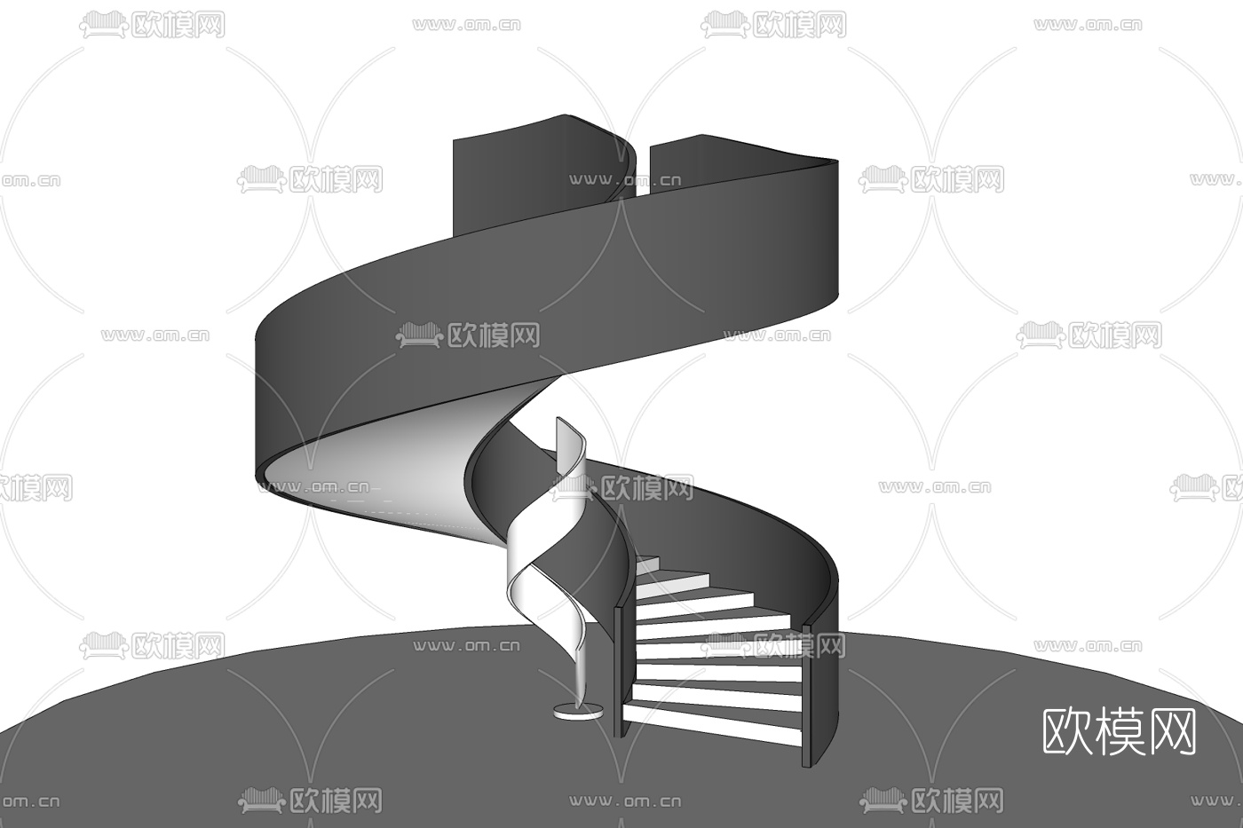 现代楼梯免费su模型