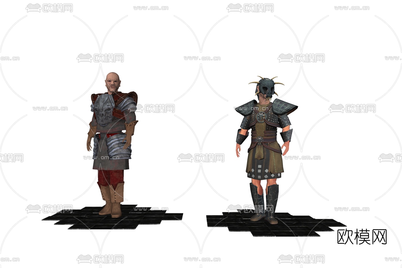 现代皮甲男战士免费su模型下载