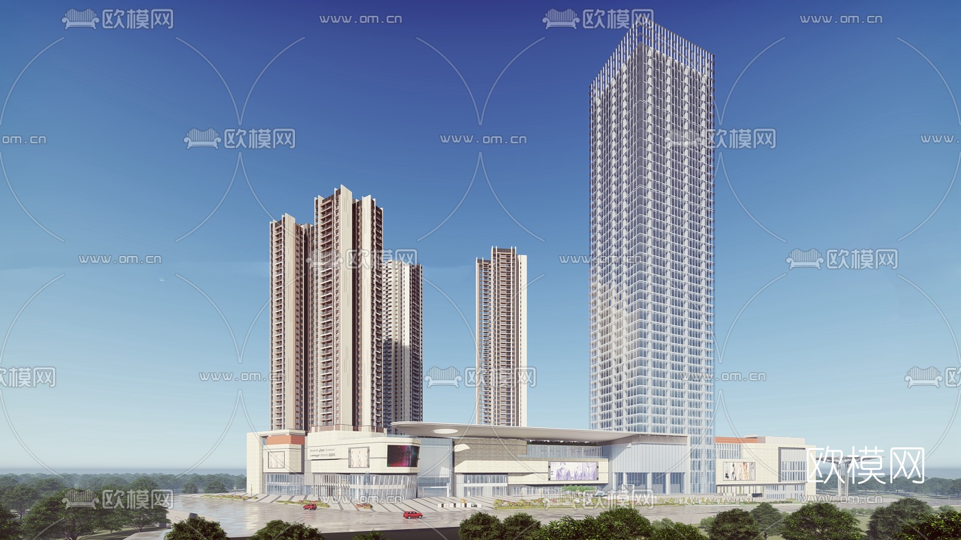现代商住综合楼su模型