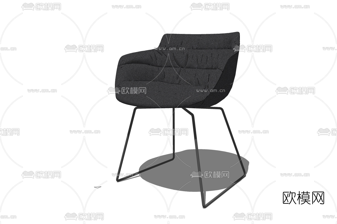 现代布艺休闲椅免费su模型下载