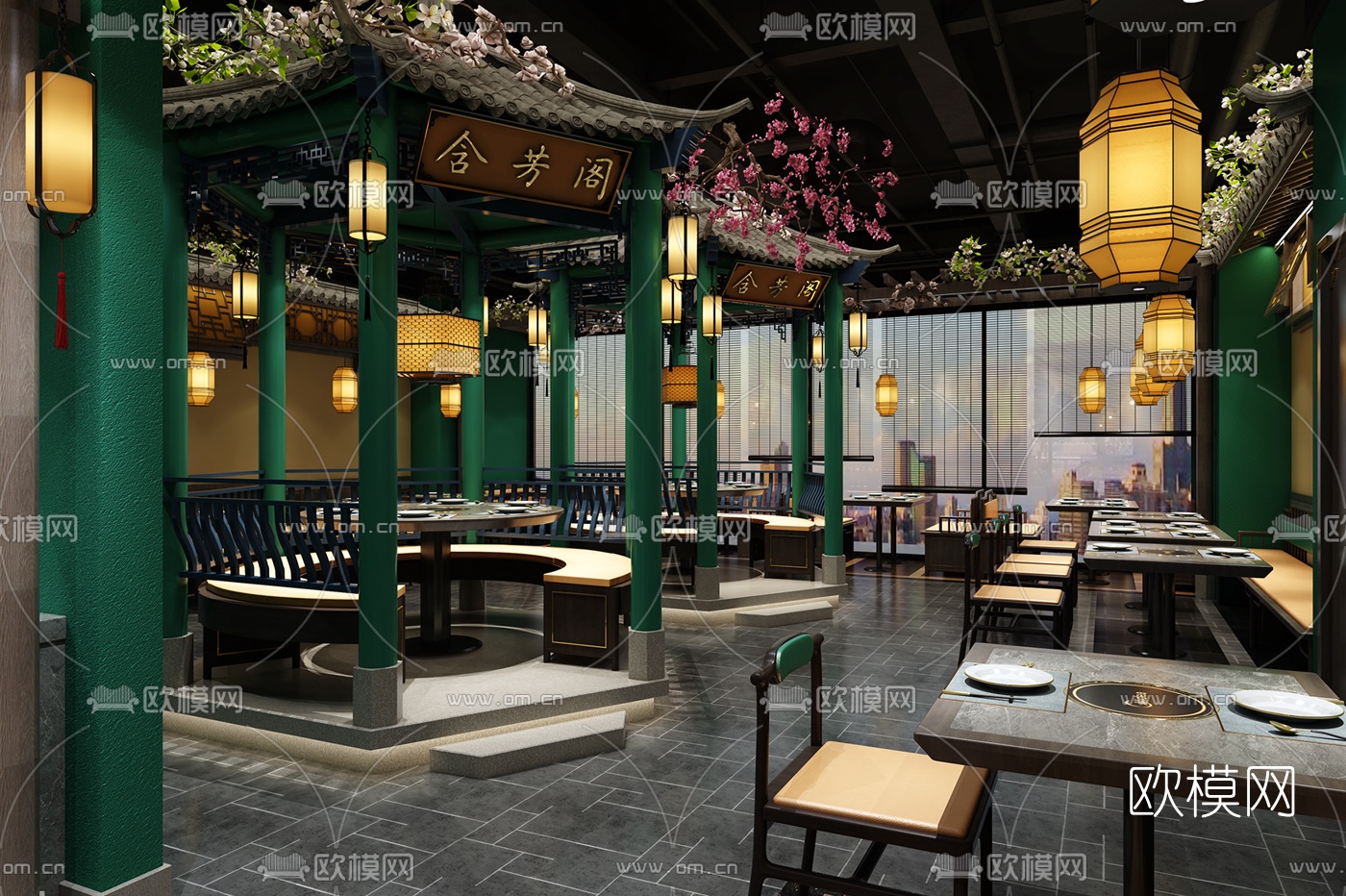 中式猪肚鸡主题餐厅3d模型下载（渲染图8）