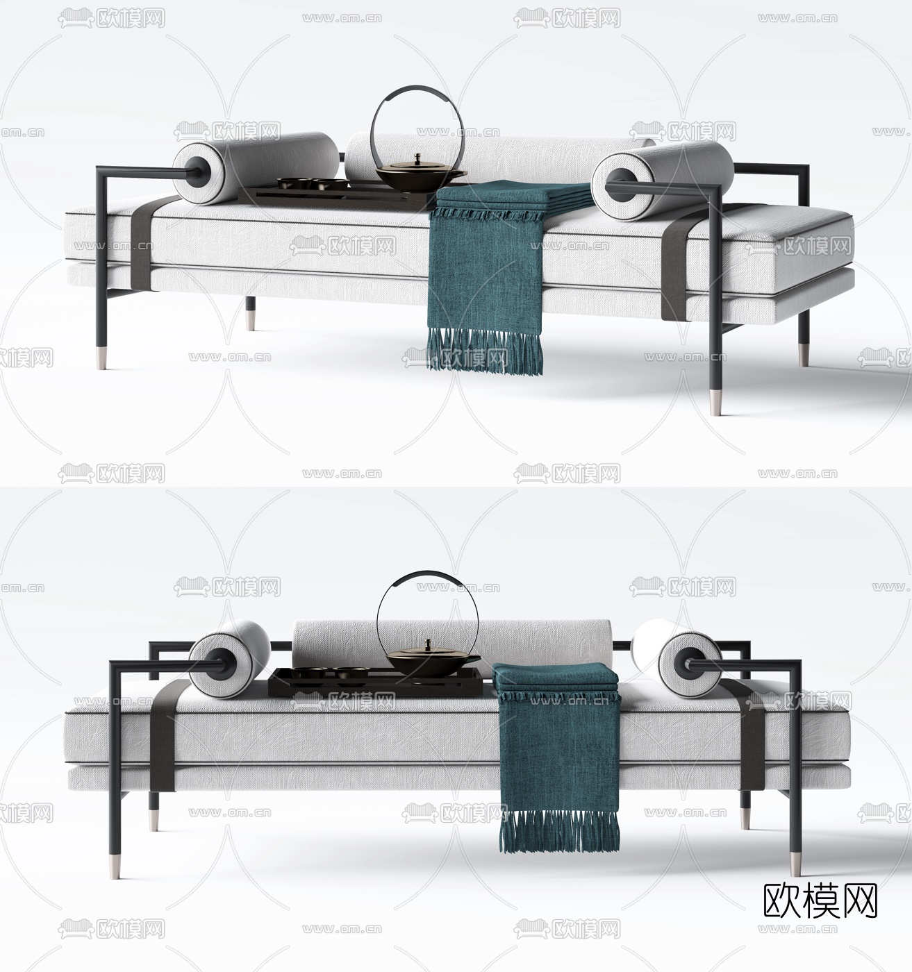 新中式长凳床尾凳3d模型