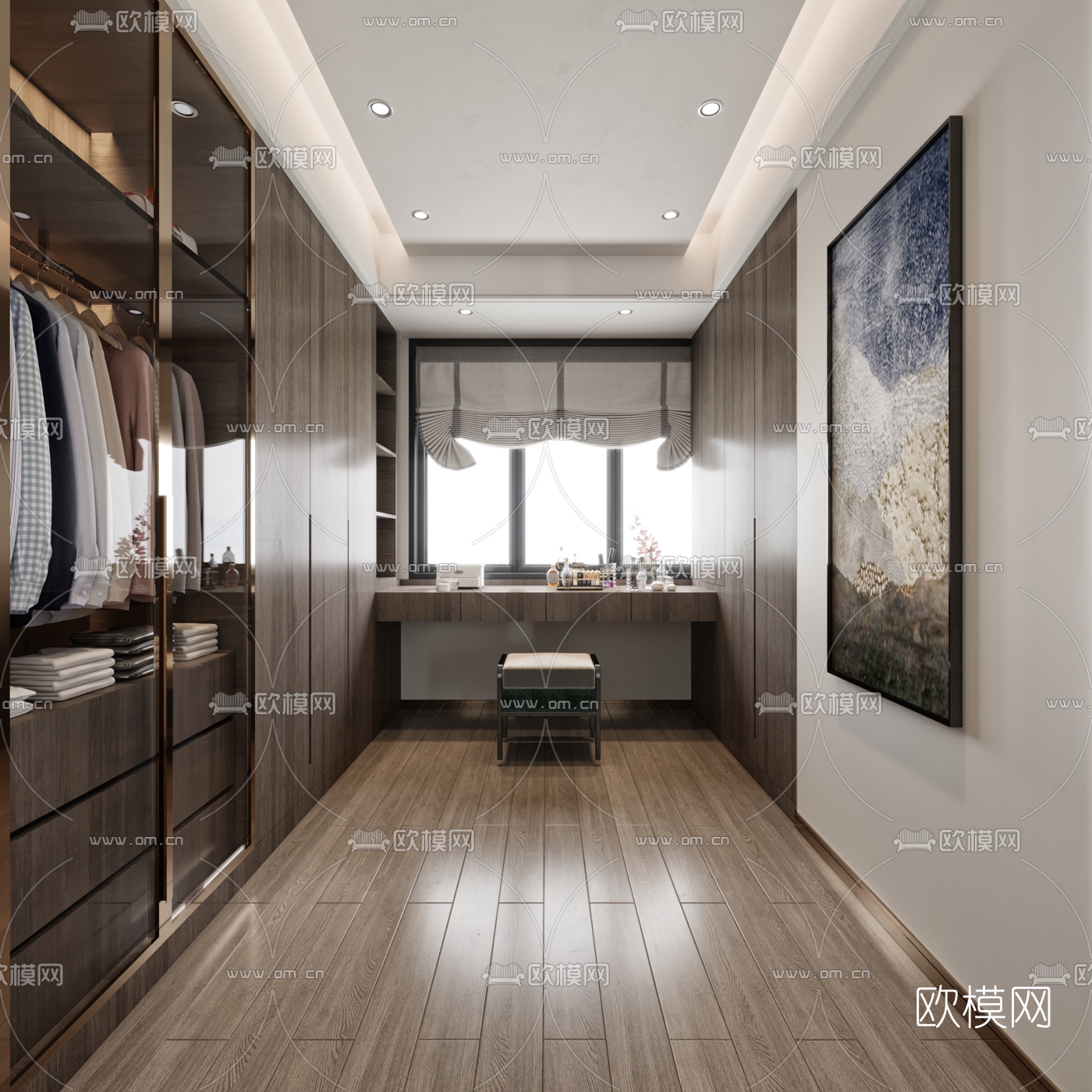 现代客厅餐厅玄关3d模型