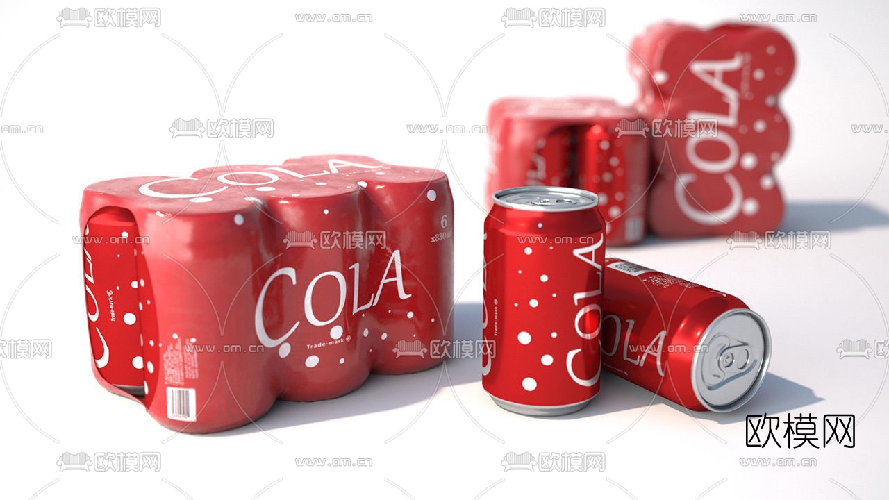 现代罐装可乐苏打水啤酒饮料3d模型