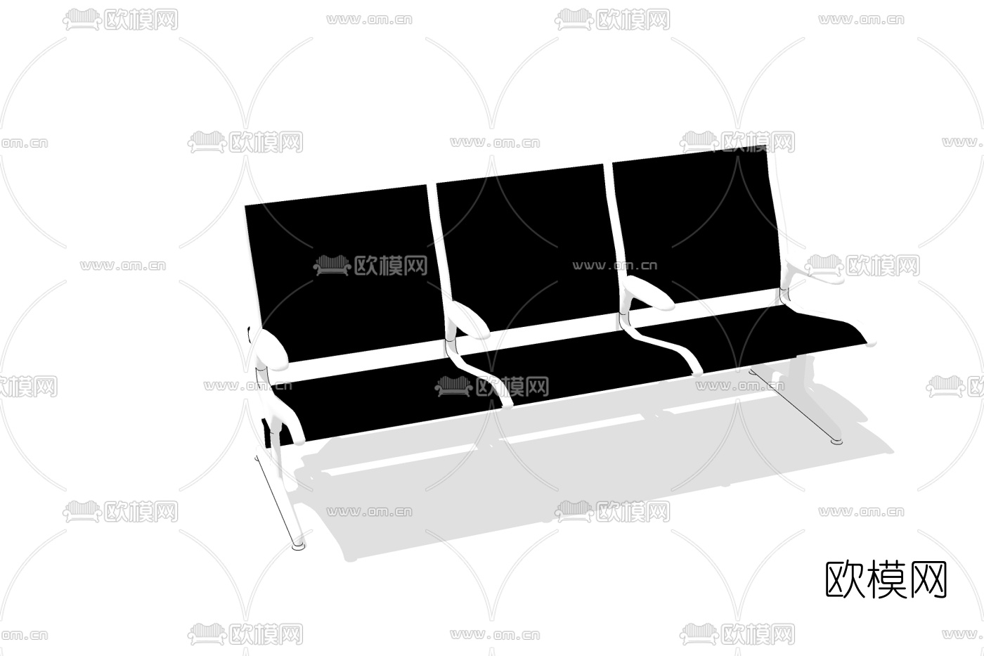 现代金属公用椅免费su模型