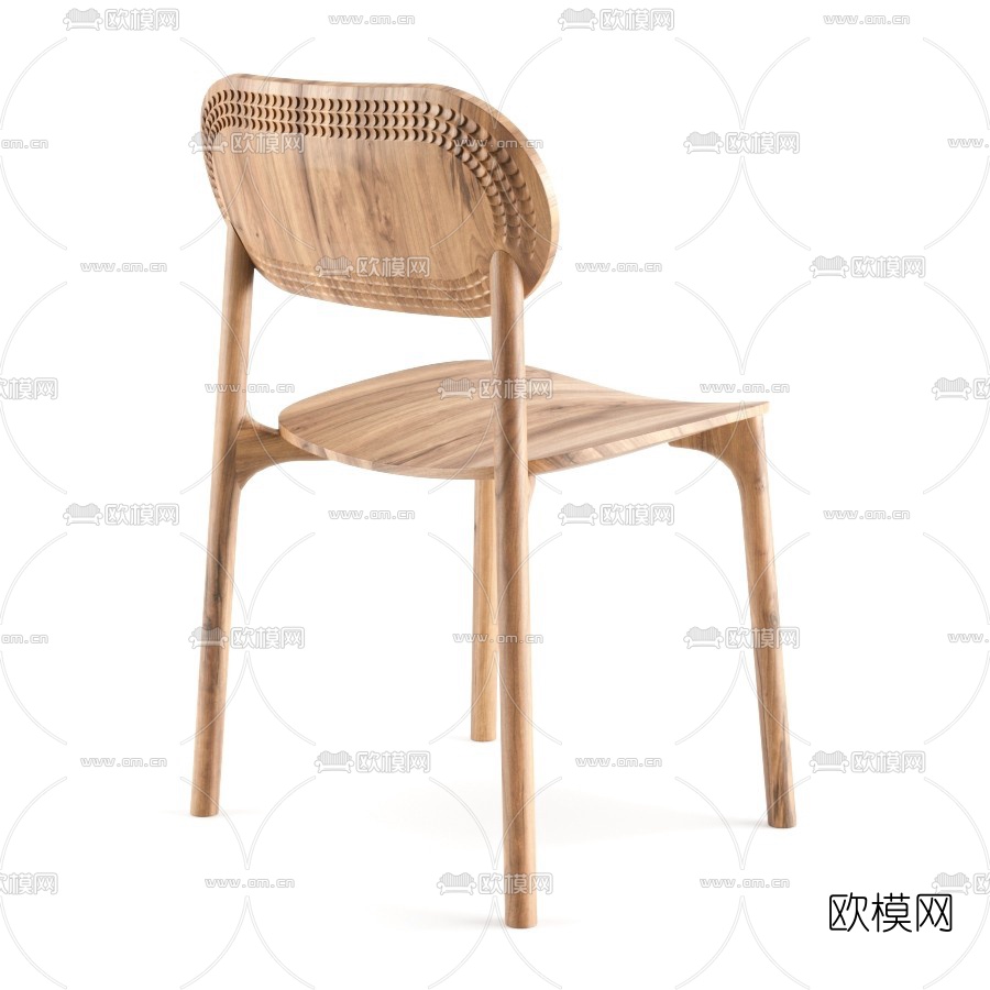 北欧实木单椅3d模型