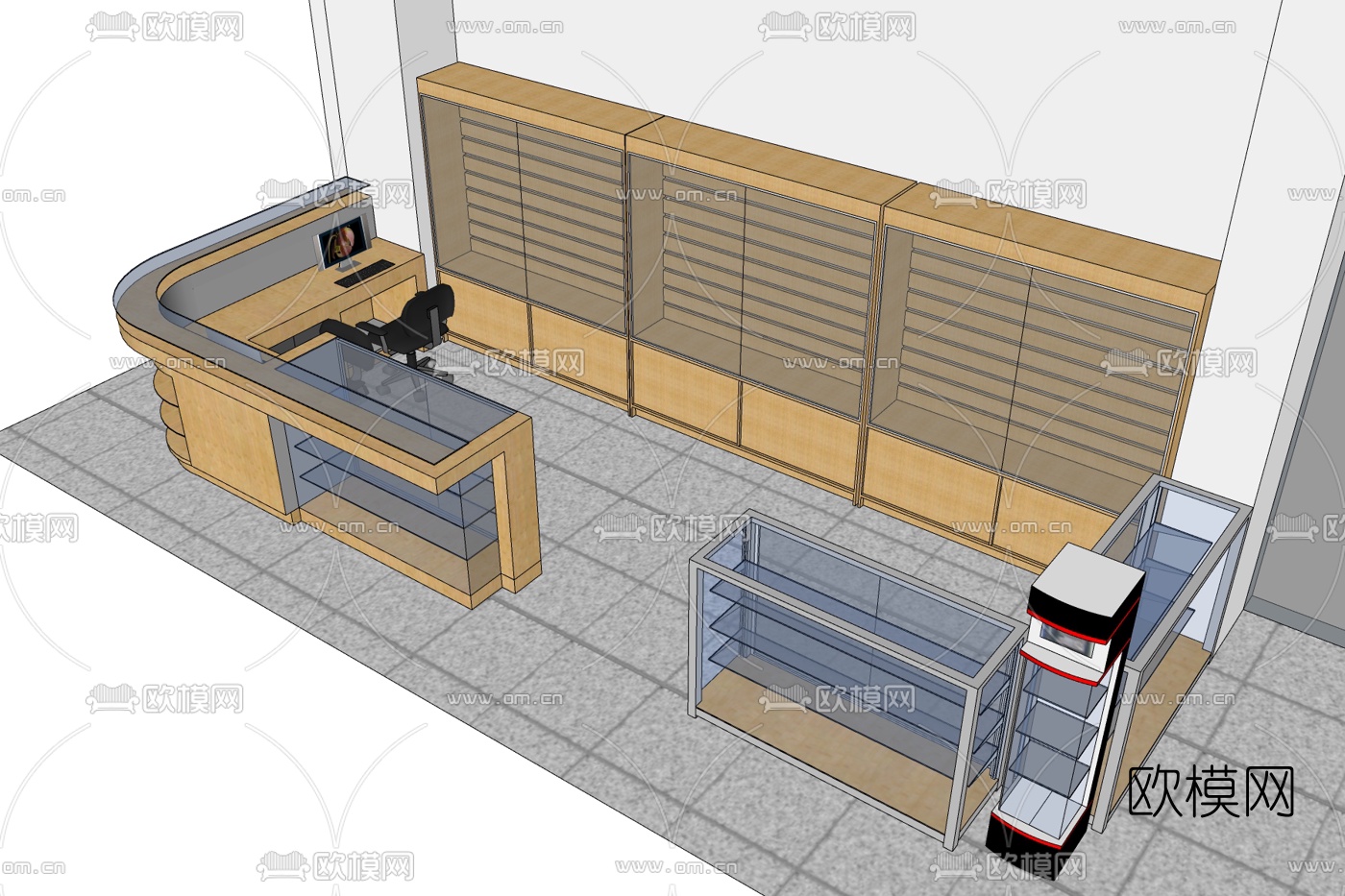 现代前台免费su模型下载