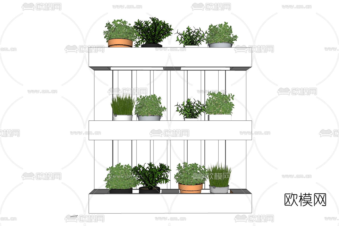 北欧置物架免费su模型下载