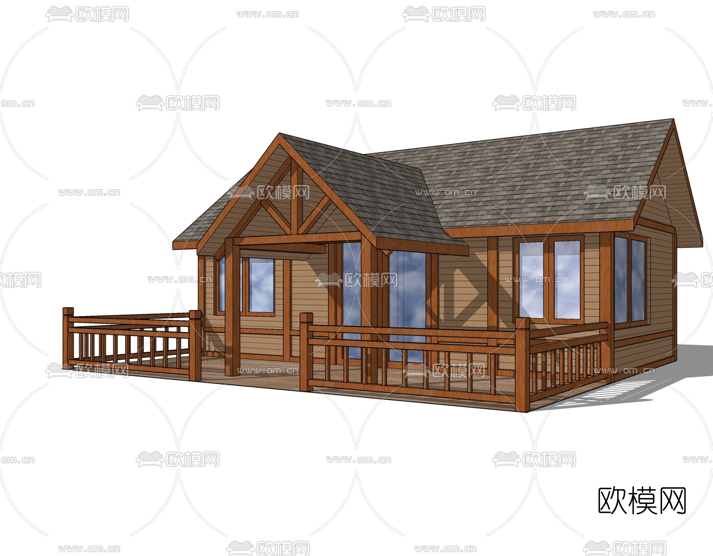现代小木屋免费su模型下载