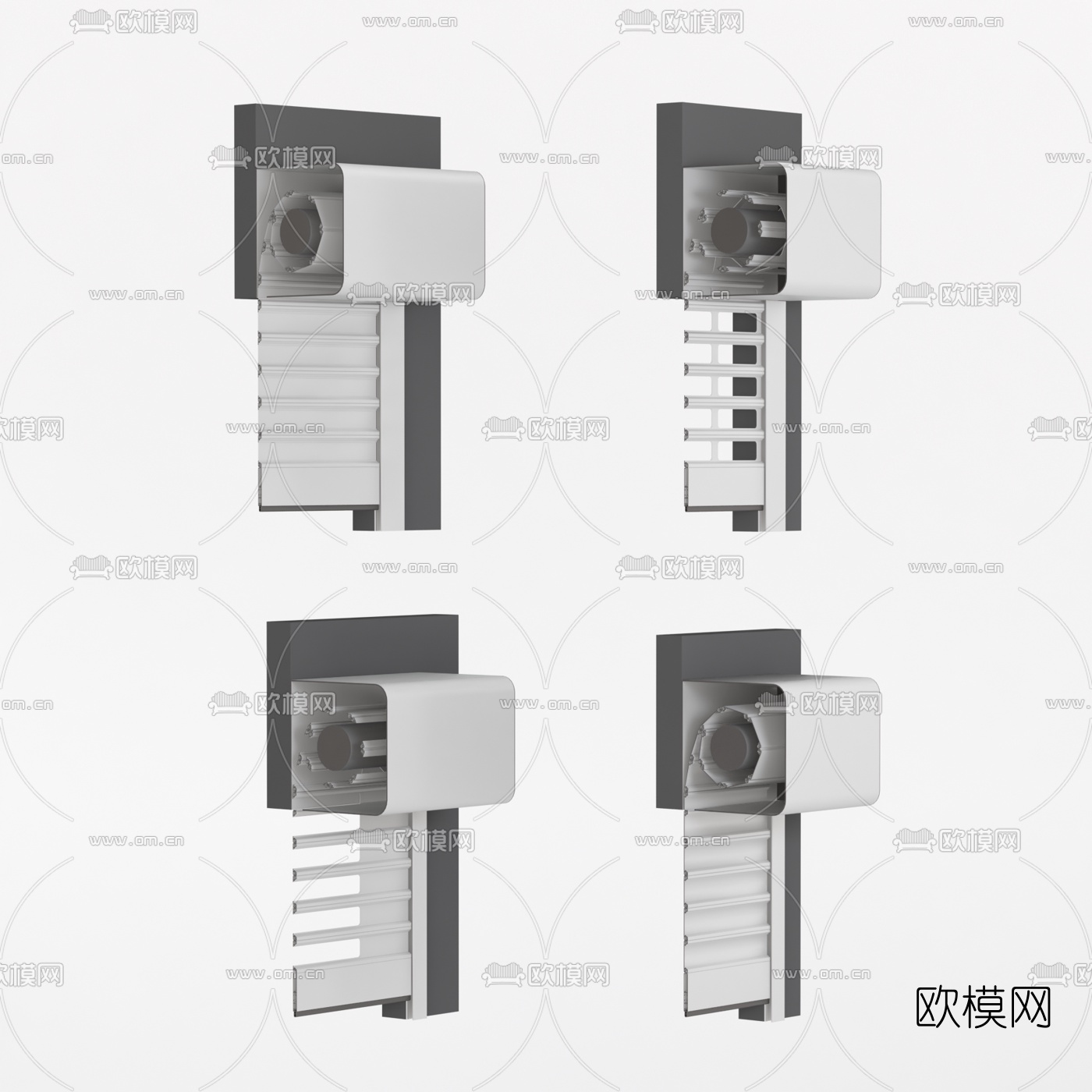 现代车库卷帘门3d模型